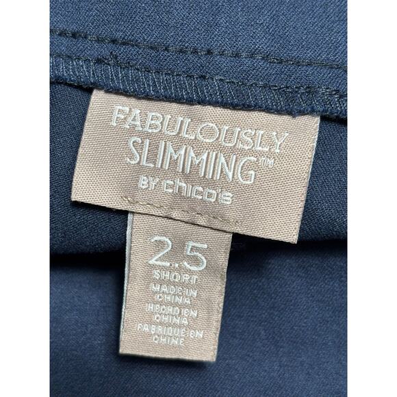 Chico's Fabulously Slimming 4 Way Pull On Pants Womens Size 2.5 Short US 14 Blue - Picture 3 of 8